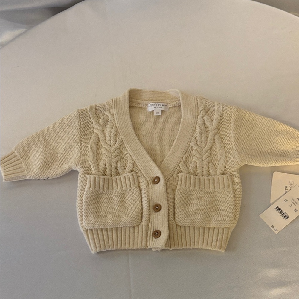 Cream Cable Knit Baby Cardigan